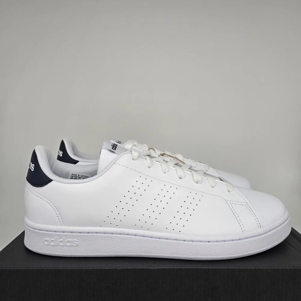 New Adidas Advantage 'White Legend Ink' Men's Tennis Shoes Size 12
